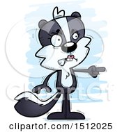 Clipart Of A Mad Pointing Female Skunk Royalty Free Vector Illustration