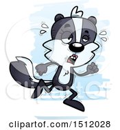 Clipart Of A Tired Running Female Skunk Royalty Free Vector Illustration