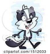 Clipart Of A Happy Walking Female Skunk Royalty Free Vector Illustration
