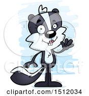 Clipart Of A Friendly Waving Female Skunk Royalty Free Vector Illustration