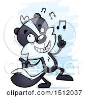 Clipart Of A Happy Dancing Male Skunk Royalty Free Vector Illustration