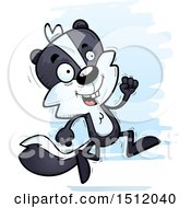 Clipart Of A Running Male Skunk Royalty Free Vector Illustration
