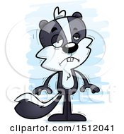 Clipart Of A Sad Male Skunk Royalty Free Vector Illustration