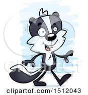 Clipart Of A Happy Walking Male Skunk Royalty Free Vector Illustration
