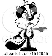 Clipart Of A Black And White Mad Pointing Female Skunk Royalty Free Vector Illustration