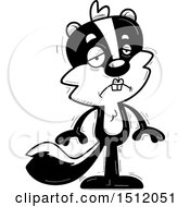 Clipart Of A Black And White Sad Female Skunk Royalty Free Vector Illustration
