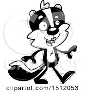Clipart Of A Black And White Happy Walking Female Skunk Royalty Free Vector Illustration