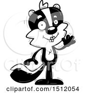 Clipart Of A Black And White Friendly Waving Female Skunk Royalty Free Vector Illustration
