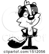 Clipart Of A Black And White Confident Male Skunk Royalty Free Vector Illustration
