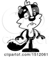 Clipart Of A Black And White Sad Male Skunk Royalty Free Vector Illustration
