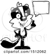 Clipart Of A Black And White Happy Talking Male Skunk Royalty Free Vector Illustration