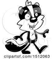 Clipart Of A Black And White Happy Walking Male Skunk Royalty Free Vector Illustration