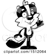 Clipart Of A Black And White Friendly Waving Male Skunk Royalty Free Vector Illustration