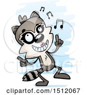 Poster, Art Print Of Happy Dancing Female Raccoon