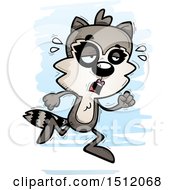 Clipart Of A Tired Running Female Raccoon Royalty Free Vector Illustration