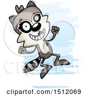 Clipart Of A Jumping Female Raccoon Royalty Free Vector Illustration