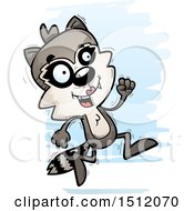 Clipart Of A Running Female Raccoon Royalty Free Vector Illustration