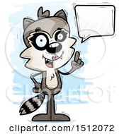 Poster, Art Print Of Happy Talking Female Raccoon