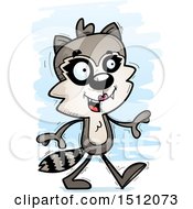Clipart Of A Happy Walking Female Raccoon Royalty Free Vector Illustration