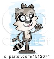 Clipart Of A Friendly Waving Female Raccoon Royalty Free Vector Illustration