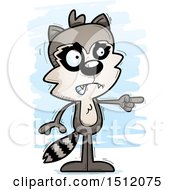 Clipart Of A Mad Pointing Male Raccoon Royalty Free Vector Illustration
