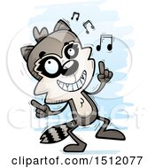 Clipart Of A Happy Dancing Male Raccoon Royalty Free Vector Illustration