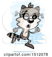 Clipart Of A Tired Running Male Raccoon Royalty Free Vector Illustration
