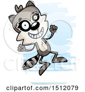 Clipart Of A Jumping Male Raccoon Royalty Free Vector Illustration