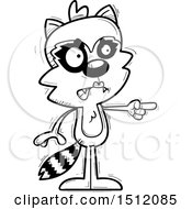 Clipart Of A Black And White Mad Pointing Female Raccoon Royalty Free Vector Illustration