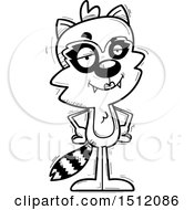 Clipart Of A Black And White Confident Female Raccoon Royalty Free Vector Illustration