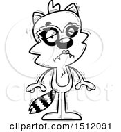 Clipart Of A Black And White Sad Female Raccoon Royalty Free Vector Illustration