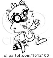 Clipart Of A Black And White Running Male Raccoon Royalty Free Vector Illustration