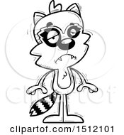 Clipart Of A Black And White Sad Male Raccoon Royalty Free Vector Illustration