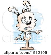 Clipart Of A Mad Pointing Female Rabbit Royalty Free Vector Illustration