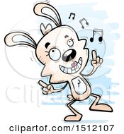 Clipart Of A Happy Dancing Female Rabbit Royalty Free Vector Illustration