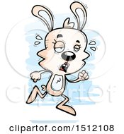 Clipart Of A Tired Running Female Rabbit Royalty Free Vector Illustration