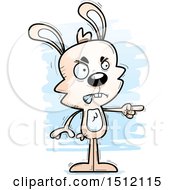 Clipart Of A Mad Pointing Male Rabbit Royalty Free Vector Illustration