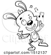 Poster, Art Print Of Black And White Happy Dancing Male Rabbit