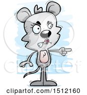 Clipart Of A Mad Pointing Female Mouse Royalty Free Vector Illustration