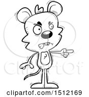 Clipart Of A Black And White Mad Pointing Male Mouse Royalty Free Vector Illustration