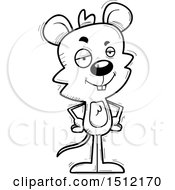 Clipart Of A Black And White Confident Male Mouse Royalty Free Vector Illustration