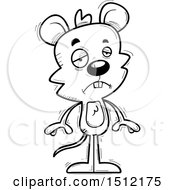 Clipart Of A Black And White Sad Male Mouse Royalty Free Vector Illustration