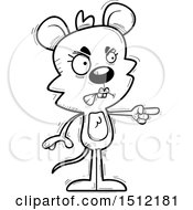 Clipart Of A Black And White Mad Pointing Female Mouse Royalty Free Vector Illustration