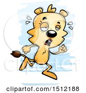Clipart Of A Tired Running Lioness Royalty Free Vector Illustration