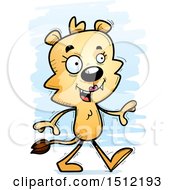 Clipart Of A Happy Walking Lioness Royalty Free Vector Illustration