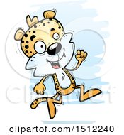 Clipart Of A Running Male Leopard Royalty Free Vector Illustration by Cory Thoman