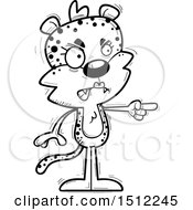 Clipart Of A Black And White Mad Pointing Female Leopard Royalty Free Vector Illustration