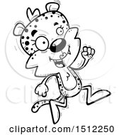 Poster, Art Print Of Black And White Running Female Leopard