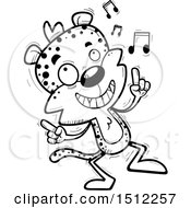 Poster, Art Print Of Black And White Happy Dancing Male Leopard