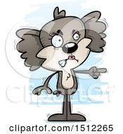 Clipart Of A Mad Pointing Female Koala Royalty Free Vector Illustration by Cory Thoman